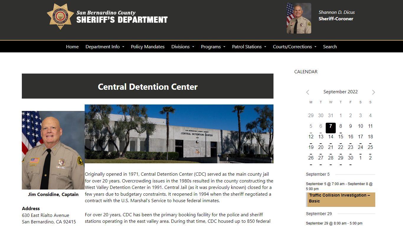 Central Detention Center – San Bernardino County Sheriff's Department